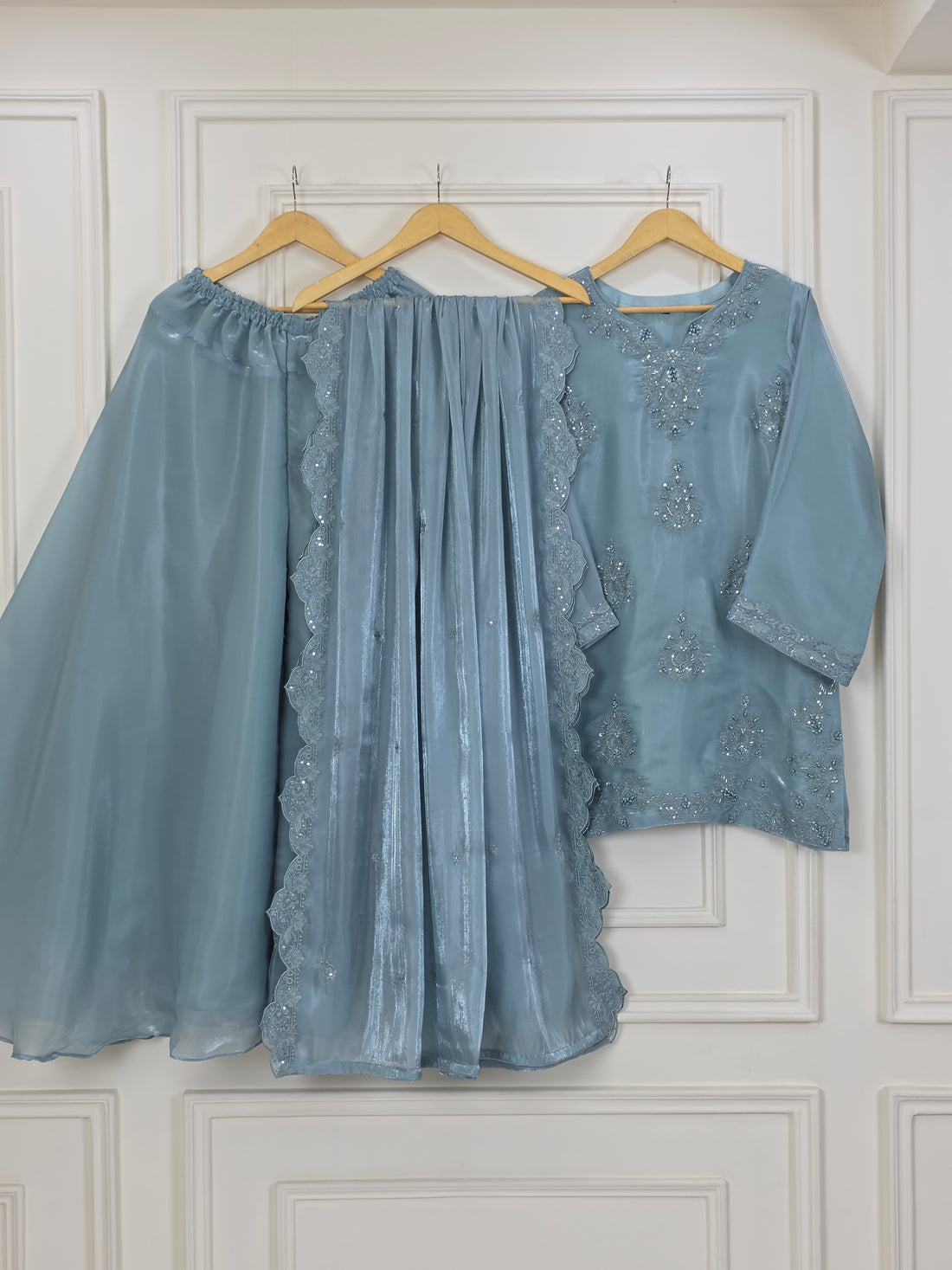 Embroidered Organza 3-Piece Suit