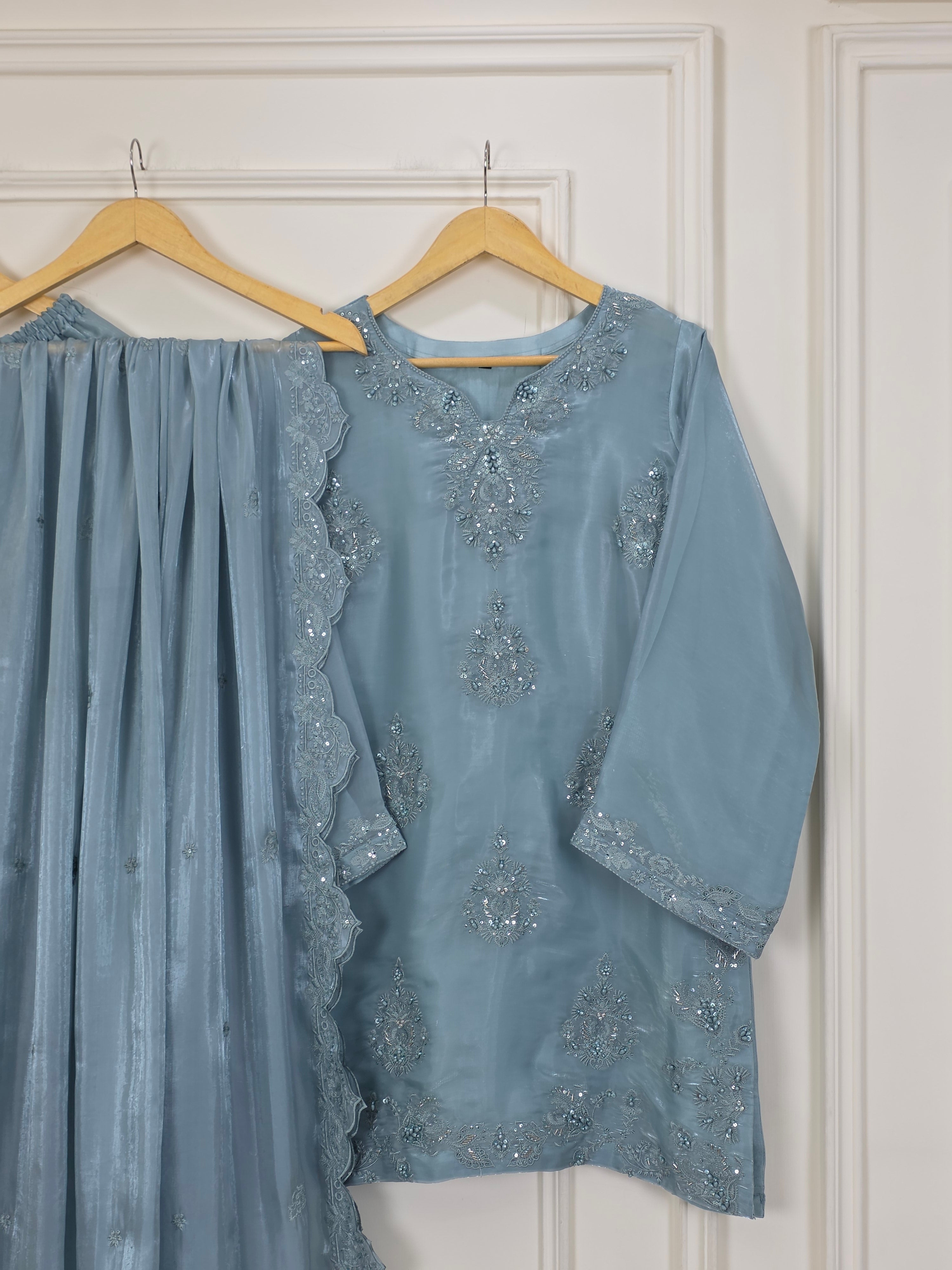 Embroidered Organza 3-Piece Suit
