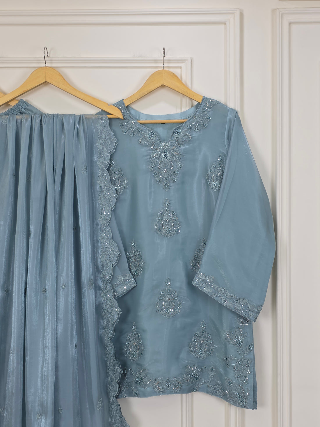 Embroidered Organza 3-Piece Suit