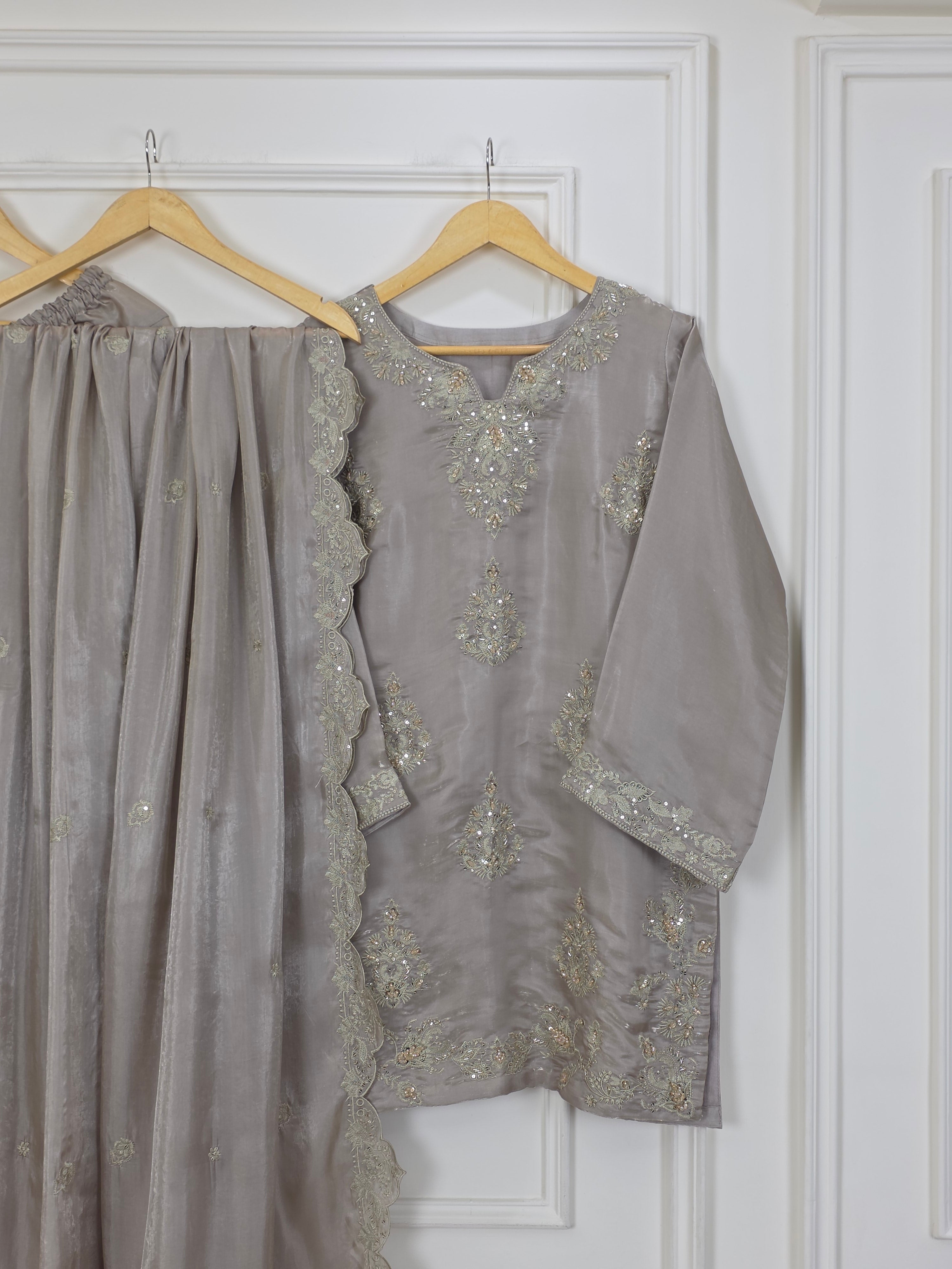 Embroidered Organza 3-Piece Suit