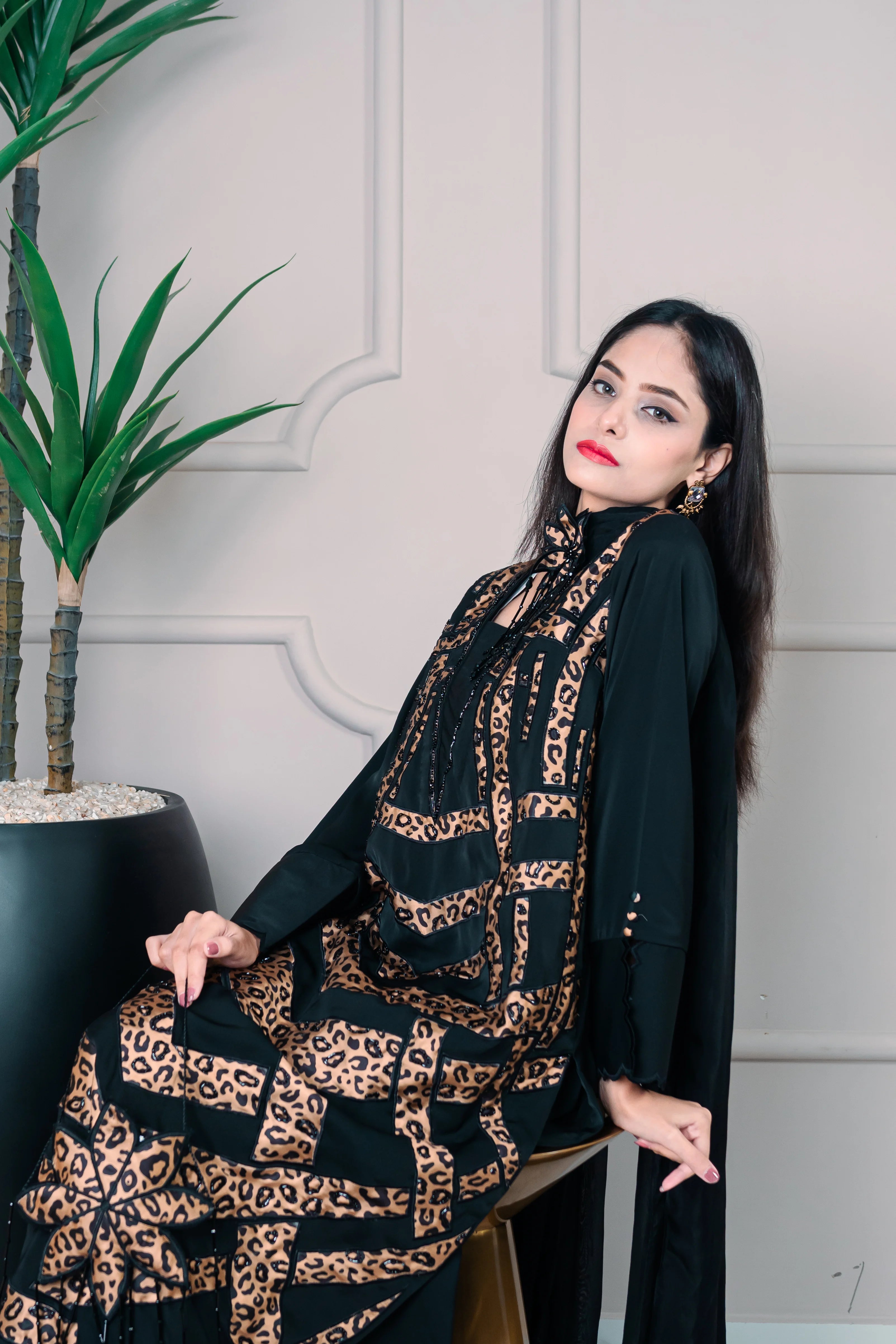 3 Piece Stiched Black Pure Silk Suit (Pret)