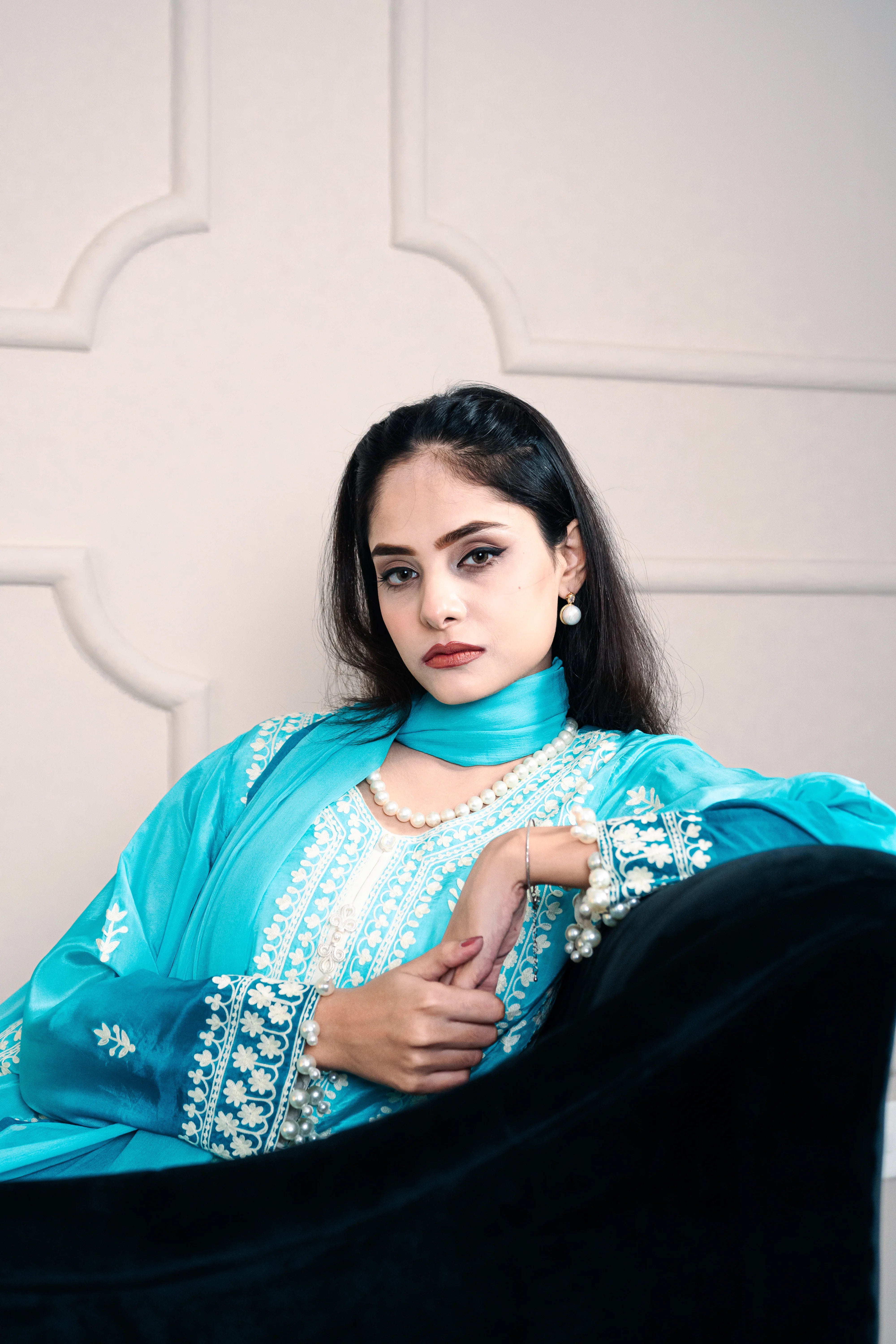 3 Piece Stiched Ombré Silk Suit (Pret)