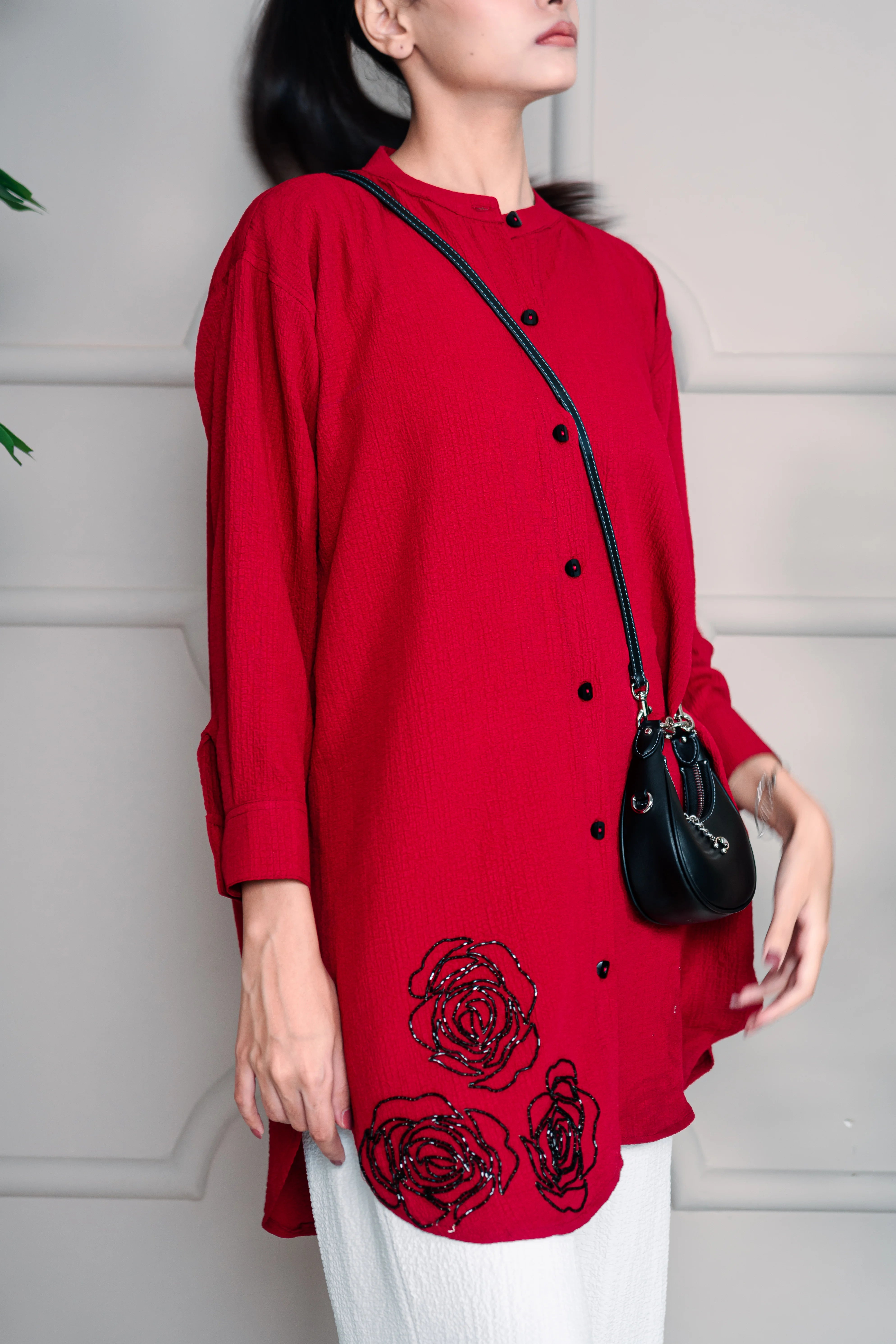 2 Piece Stiched Red Silk Suit (Pret)