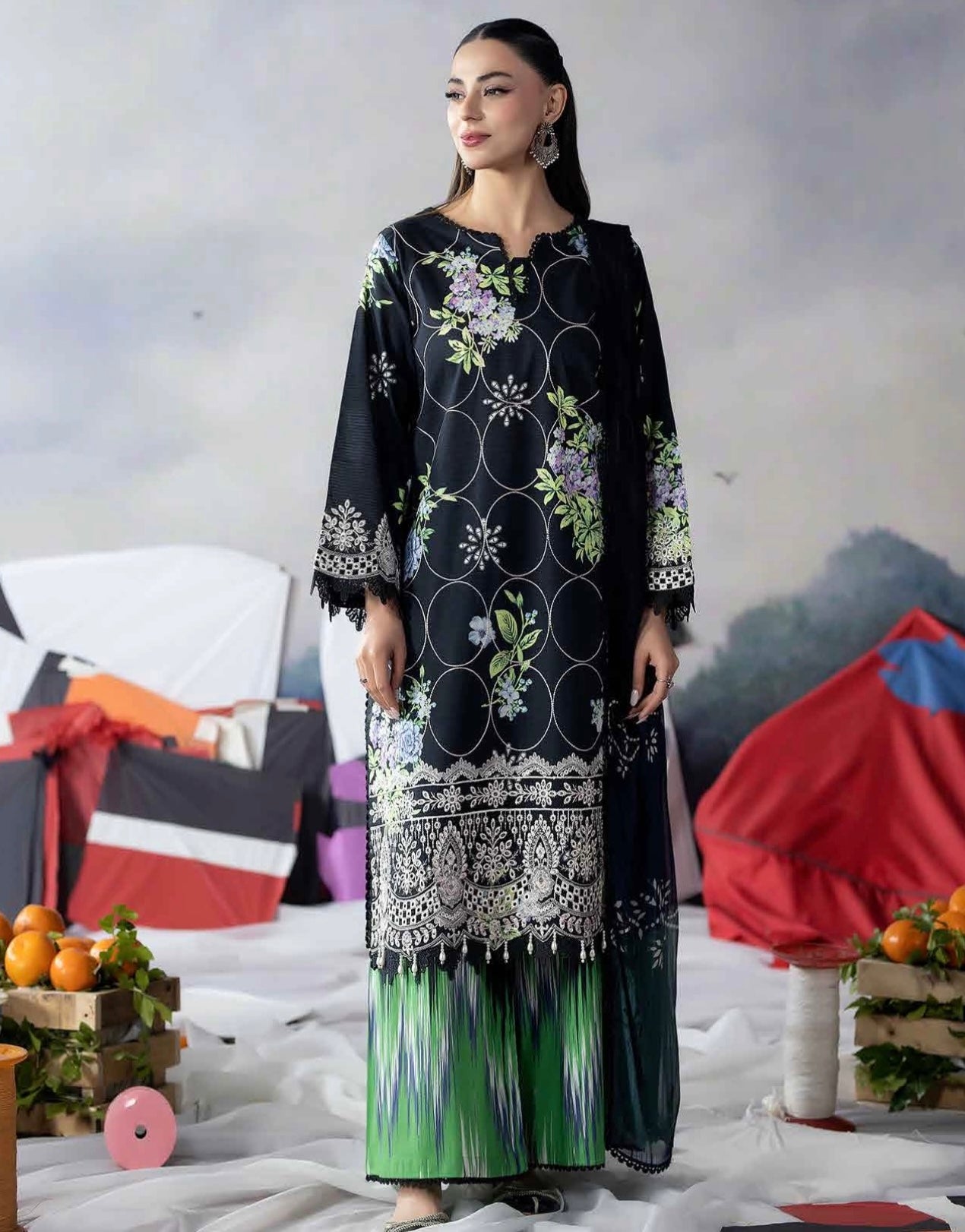 Black Printed Long Shirt