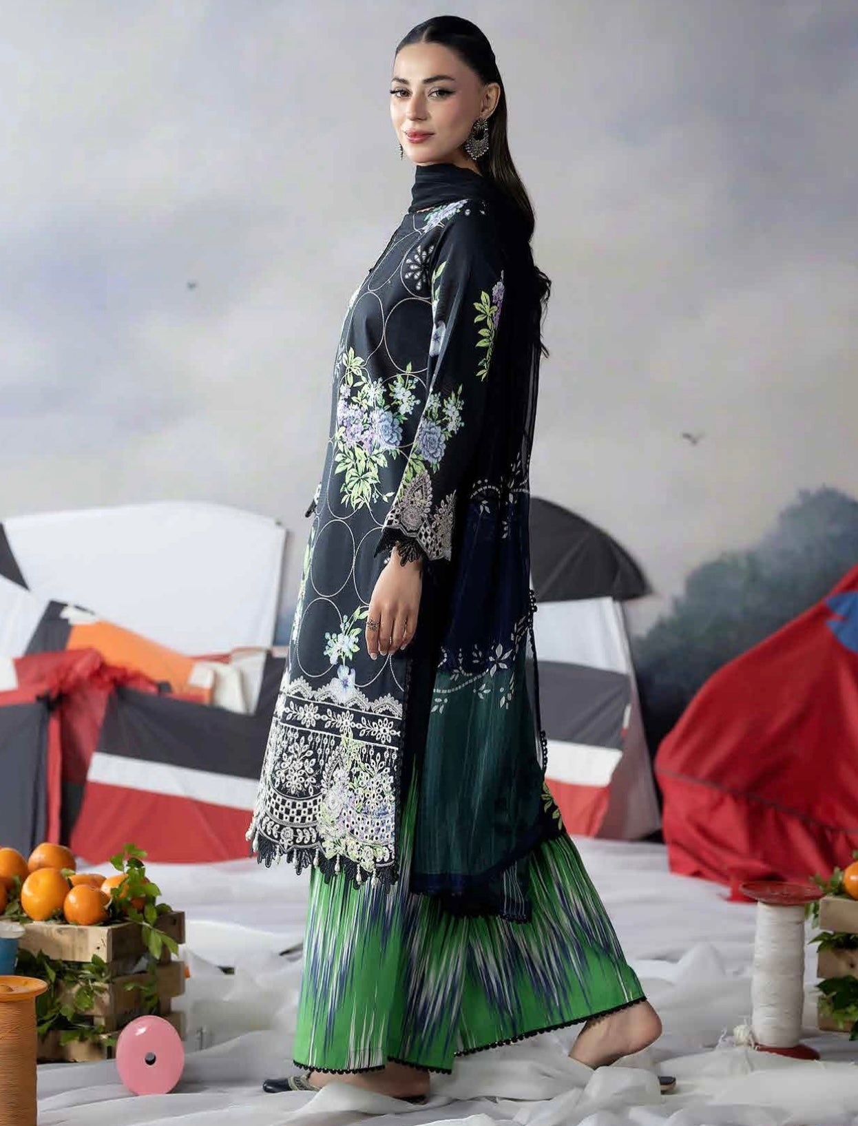 Black Printed Long Shirt