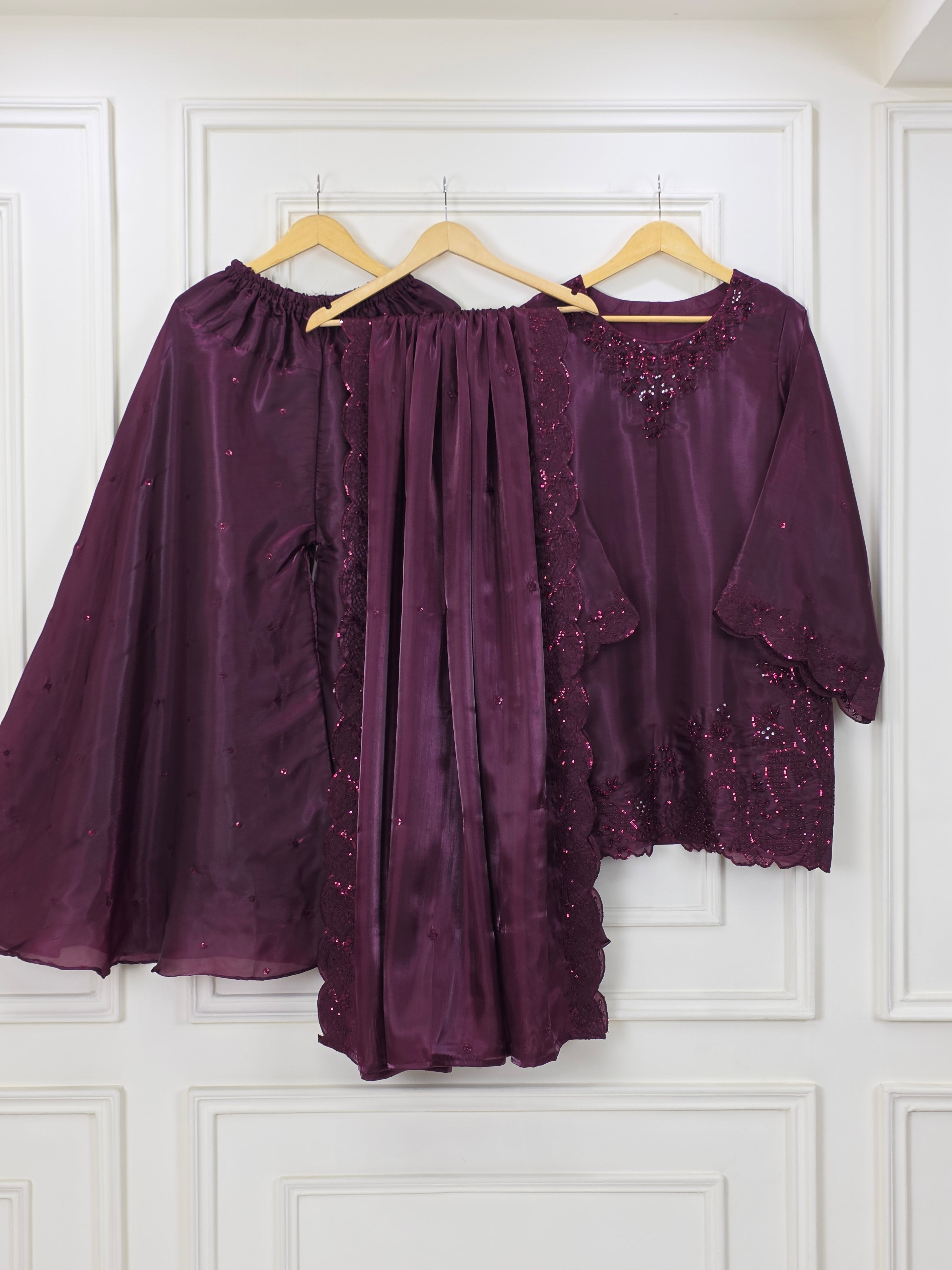 Shisha Silk Embellished 3-Piece Suit