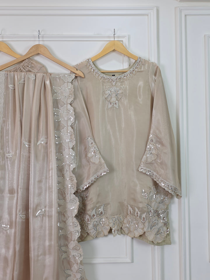Sheesha Silk 3 Piece Suit with Cutwork Embroidery | Elegant Festive & Party Wear Pakistani Dress