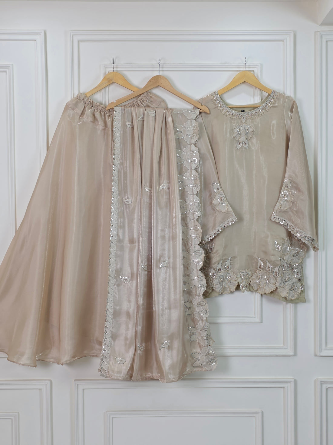 Sheesha Silk 3 Piece Suit with Cutwork Embroidery | Elegant Festive & Party Wear Pakistani Dress