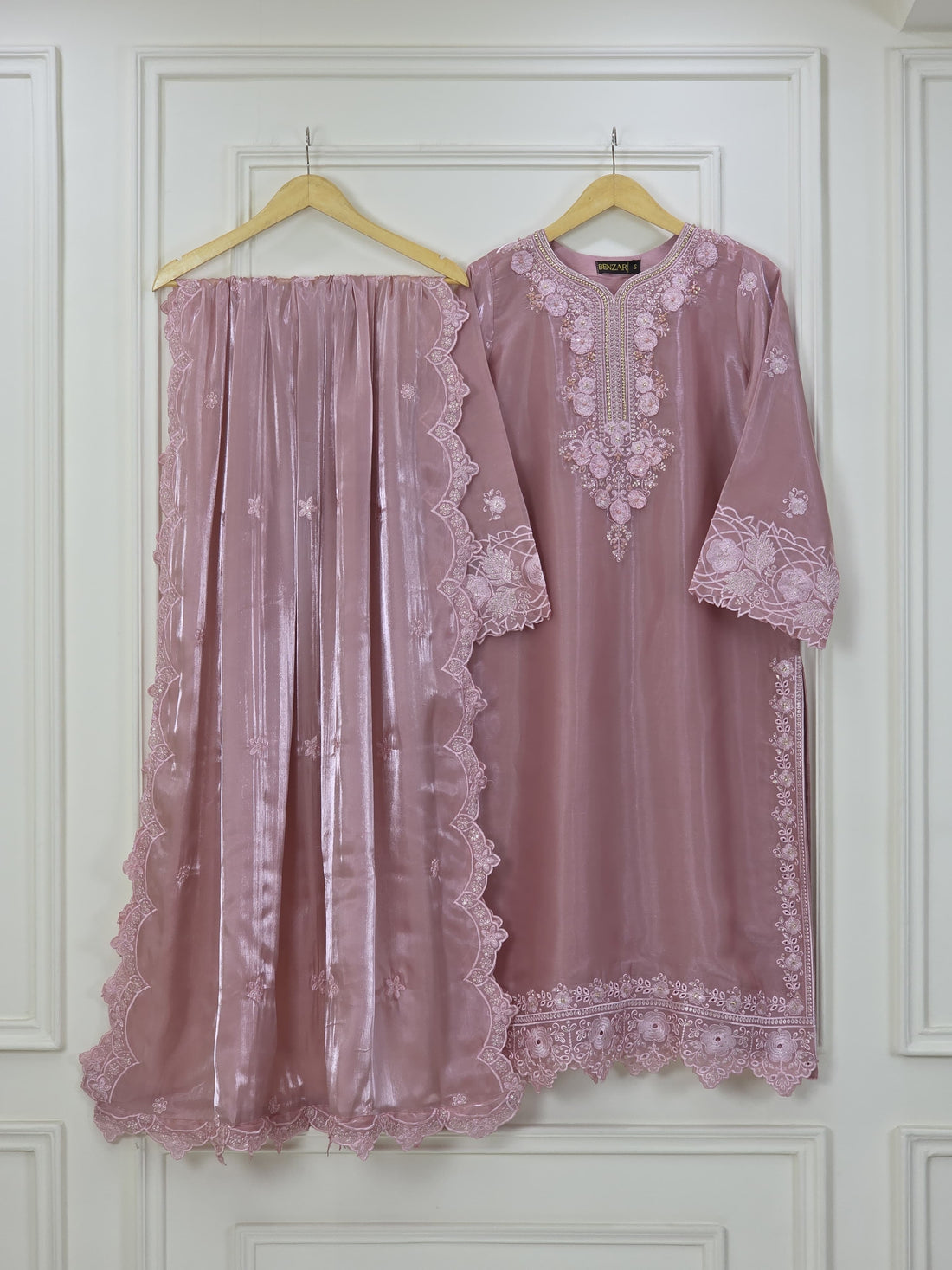 Sheesha Silk 3 Piece Suit with Cutwork Embroidery | Elegant Festive & Party Wear Pakistani Dress