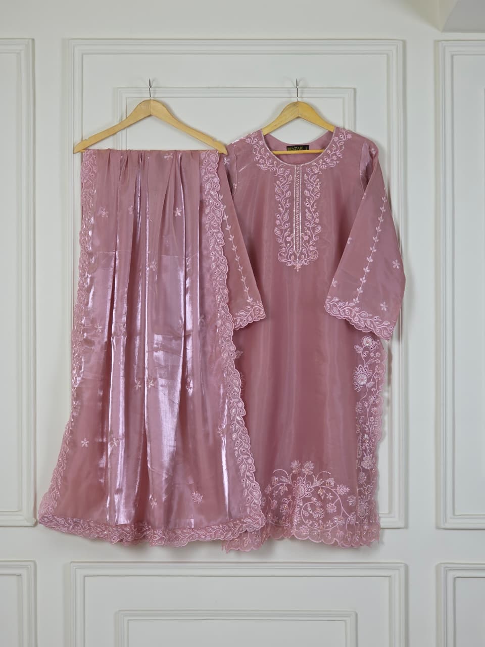 Sheesha Silk 3 Piece Suit with Cutwork Embroidery | Elegant Festive & Party Wear Pakistani Dress