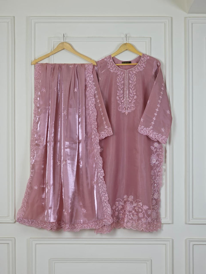 Sheesha Silk 3 Piece Suit with Cutwork Embroidery | Elegant Festive & Party Wear Pakistani Dress
