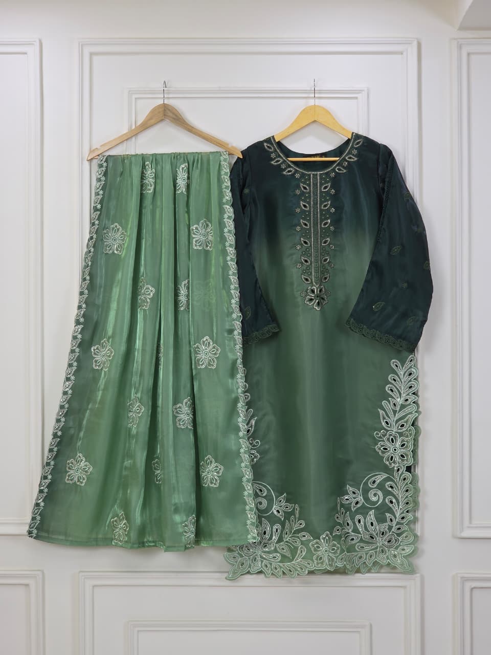 Sheesha Silk 3 Piece Suit with Cutwork Embroidery | Elegant Festive & Party Wear Pakistani Dress