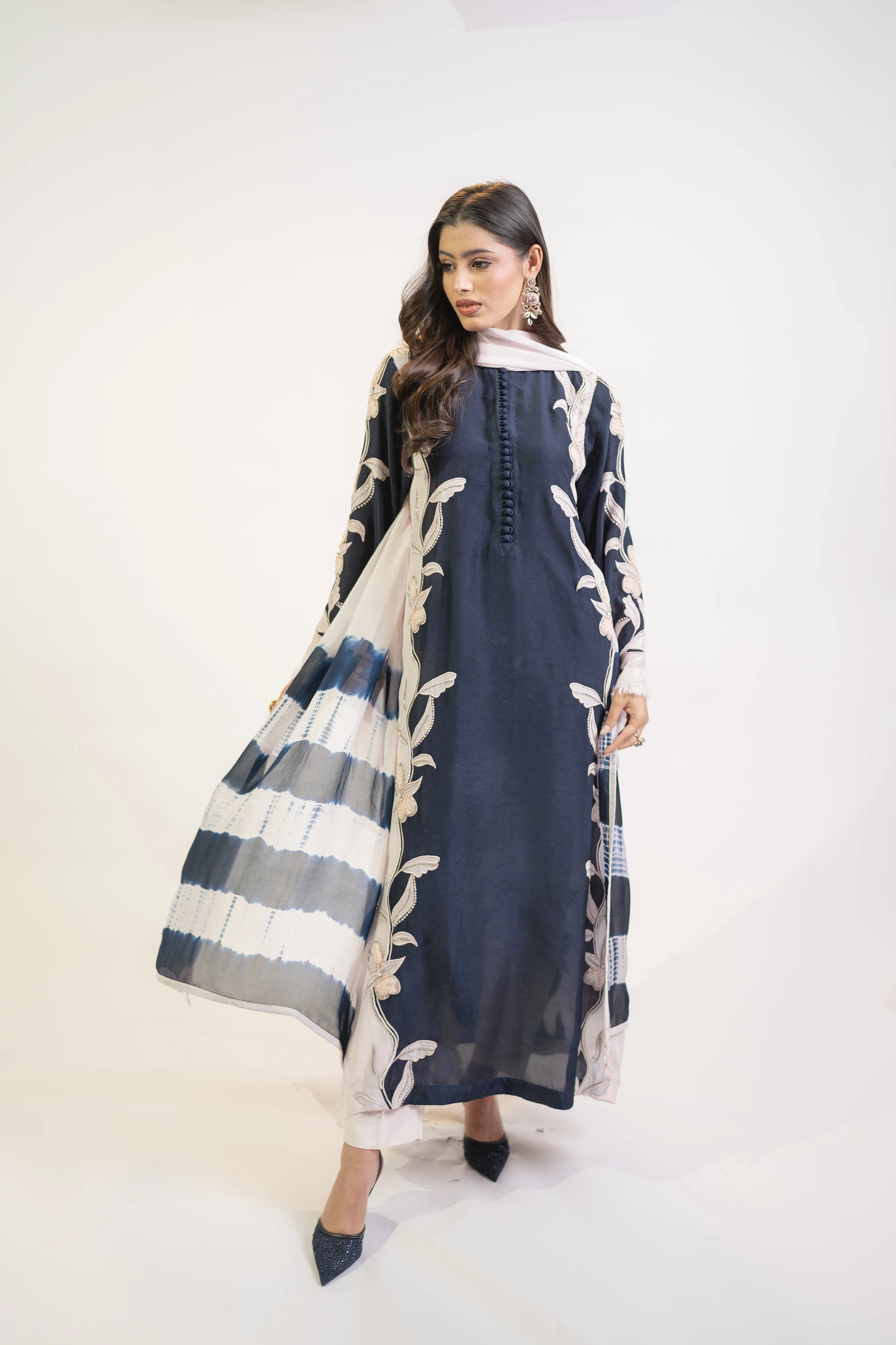 Navy & Baby Pink 3PC Dress