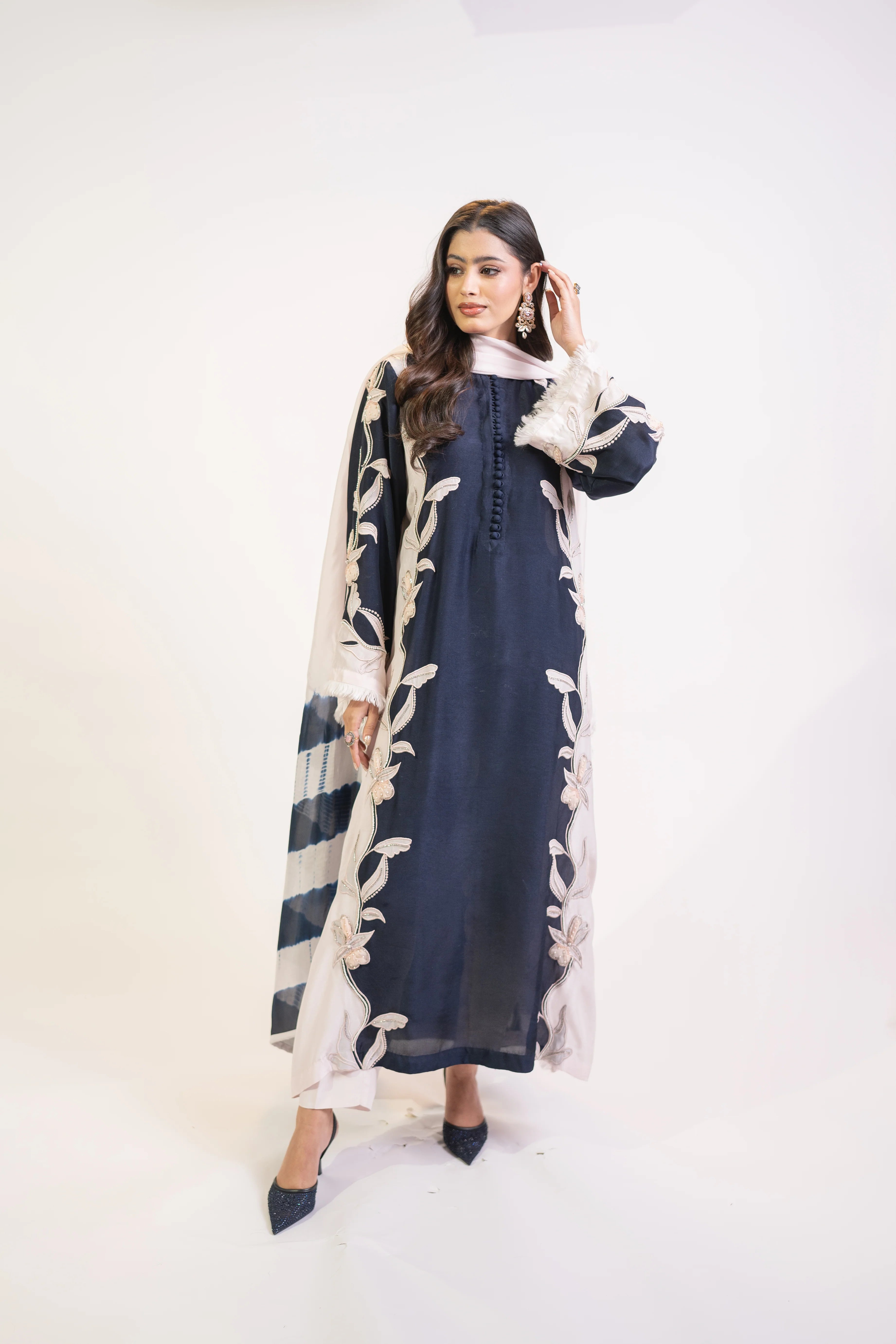 Navy & Baby Pink 3PC Dress