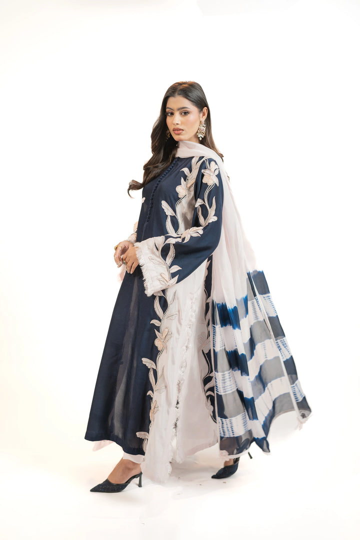 Navy & Baby Pink 3PC Dress