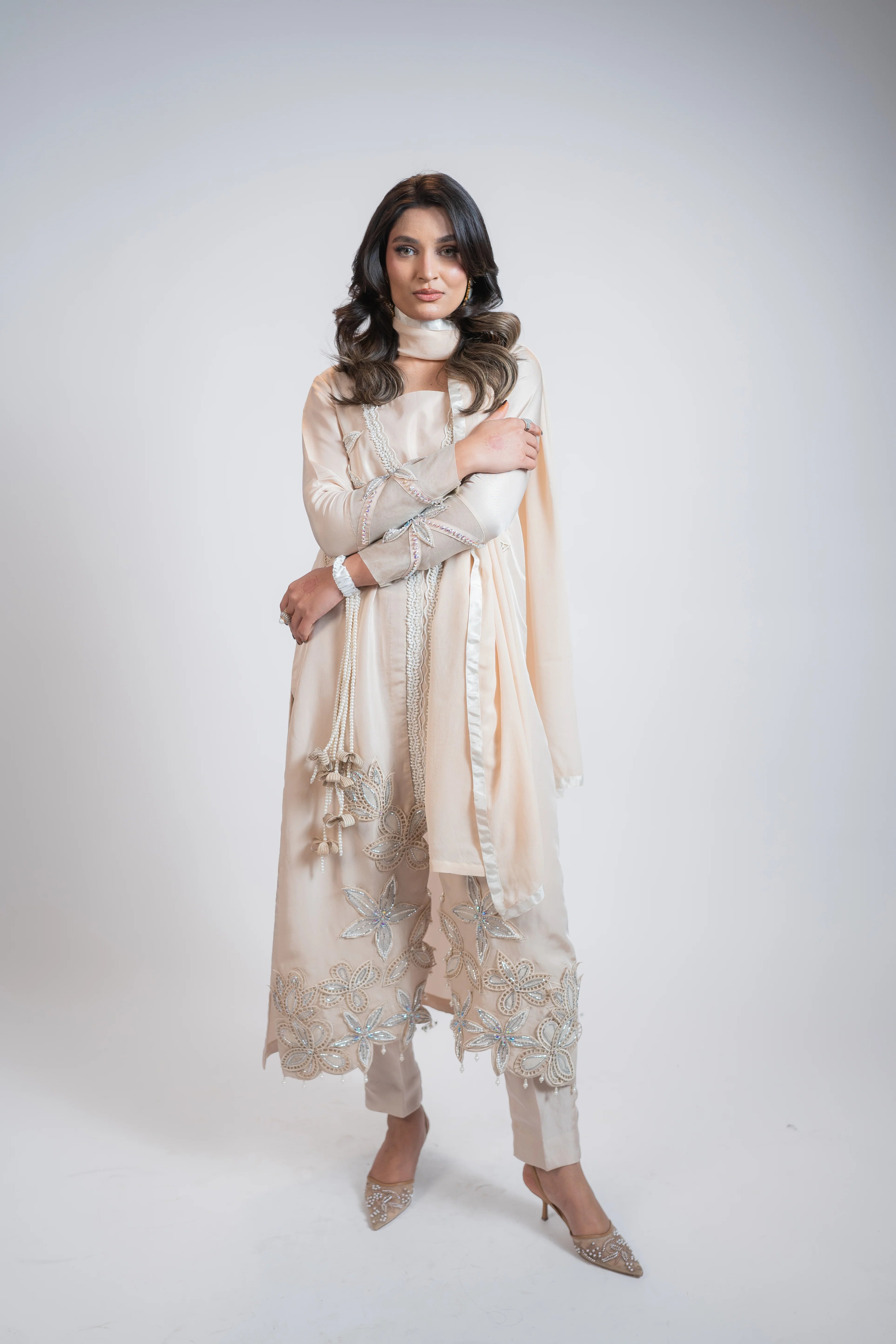 Ivory Pure Silk 3PC Dress