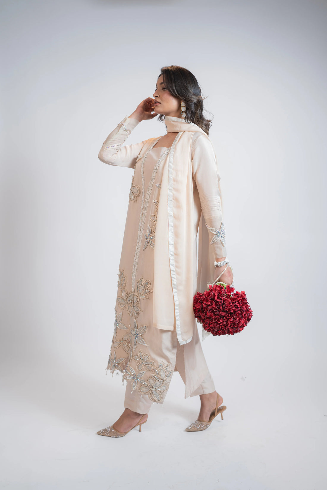 Ivory Pure Silk 3PC Dress
