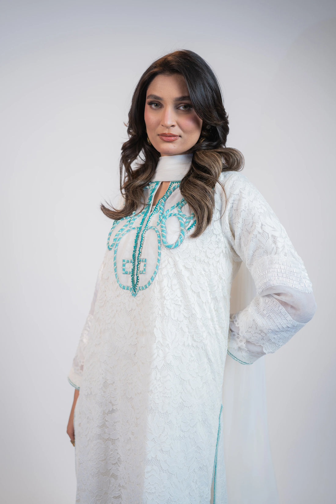 Pristine White Chantelle 3PC Dress