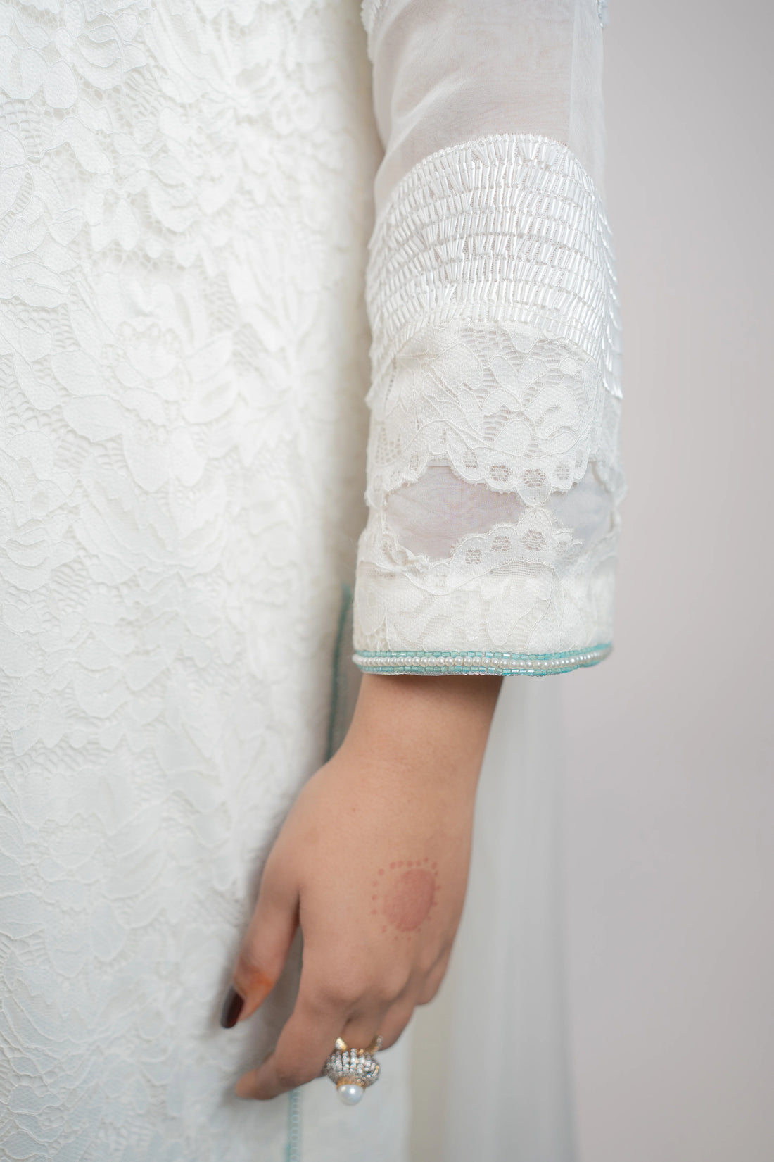 Pristine White Chantelle 3PC Dress