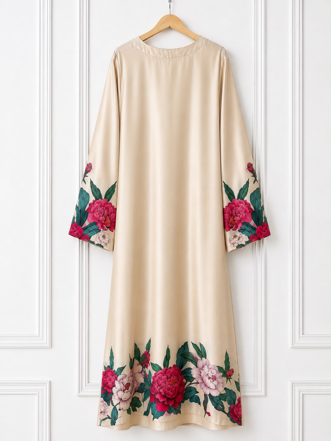 Silk Printed Kaftan – Elegant One-Piece Women’s Dress