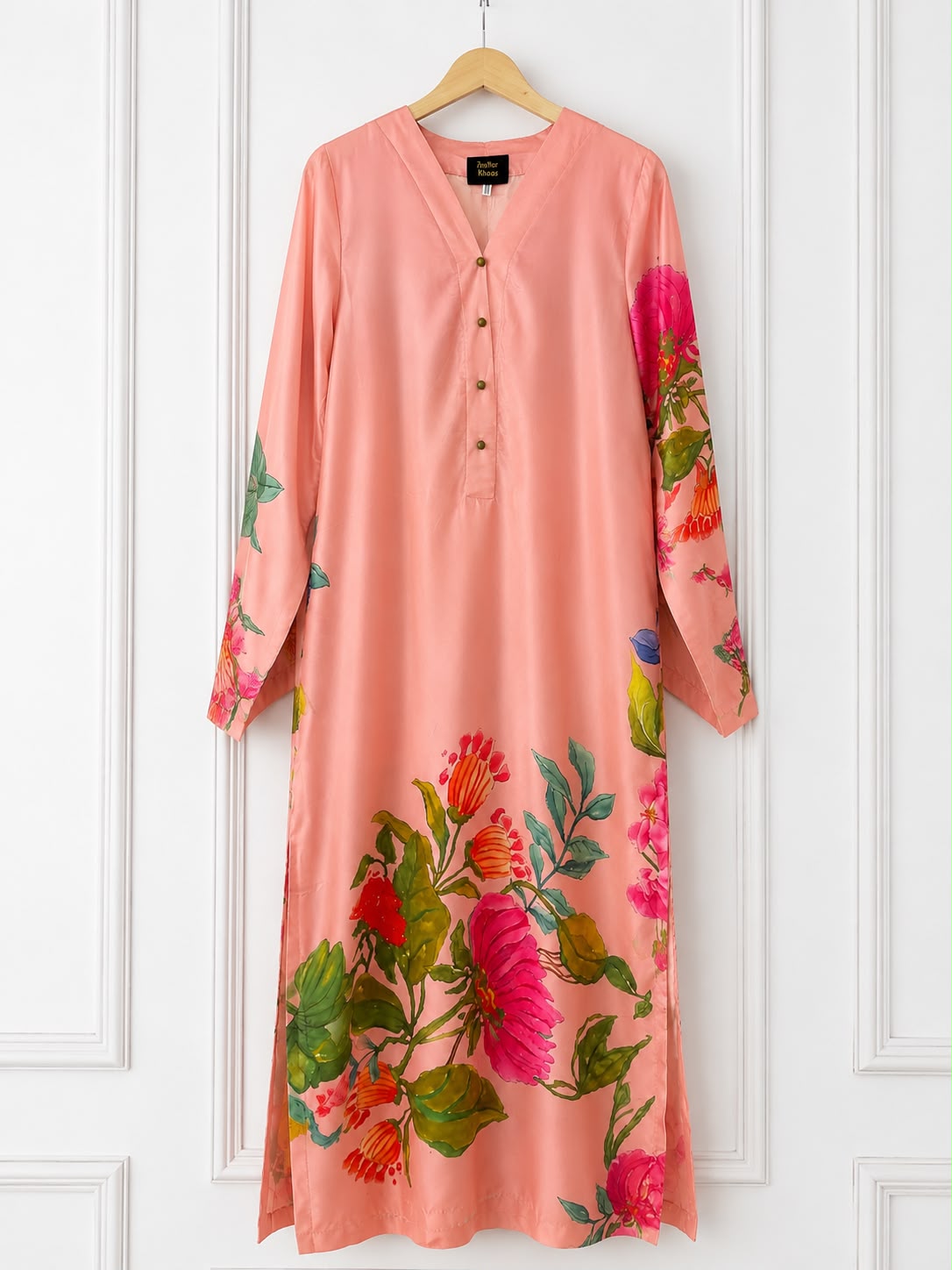 Silk Printed Kaftan – Elegant One-Piece Women’s Dress