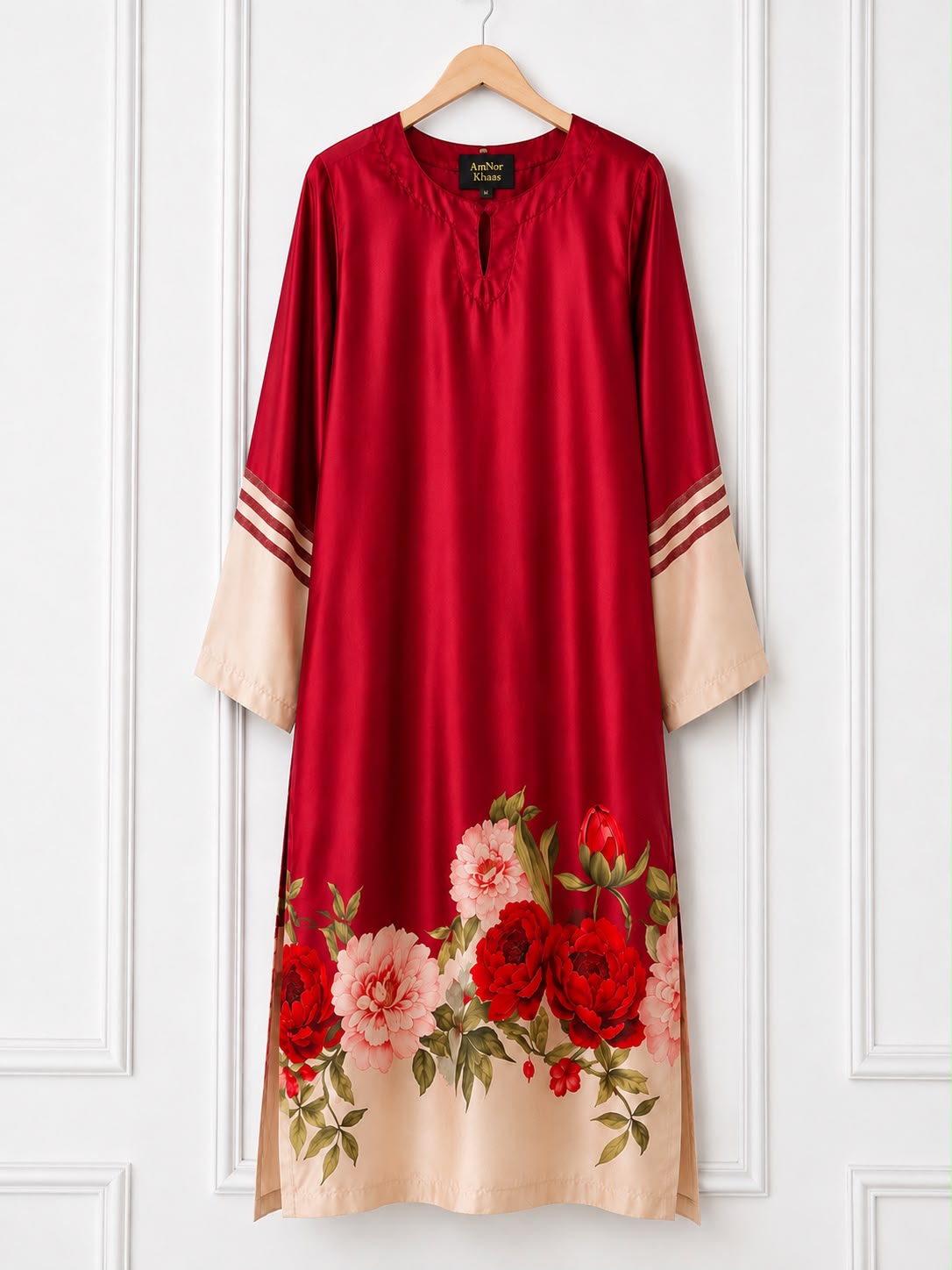 Floral Silk Printed Kaftan – Elegant One Piece Women’s Dress