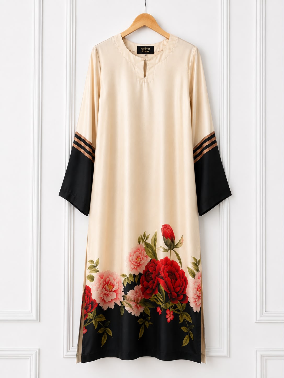 Floral Silk Printed Kaftan – Elegant One Piece Women’s Dress